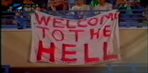 Nejmeh fans hold up this banner in 2005.